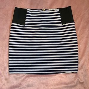 Beautiful striped tight mini skirt